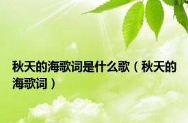 秋天的海歌词是什么歌（秋天的海歌词）