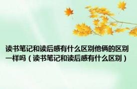 读书笔记和读后感有什么区别他俩的区别一样吗（读书笔记和读后感有什么区别）