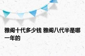 雅阁十代多少钱 雅阁八代半是哪一年的