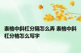 表格中斜杠分隔怎么弄 表格中斜杠分格怎么写字