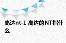 高达nt-1 高达的NT指什么