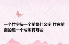 一个竹字头一个前是什么字 竹在前面的组一个成语有哪些