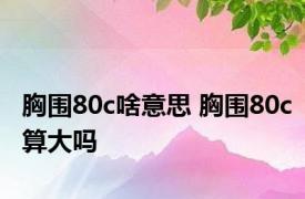 胸围80c啥意思 胸围80c算大吗