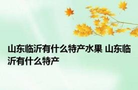 山东临沂有什么特产水果 山东临沂有什么特产