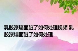 乳胶漆墙面脏了如何处理视频 乳胶漆墙面脏了如何处理