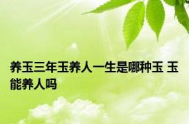 养玉三年玉养人一生是哪种玉 玉能养人吗