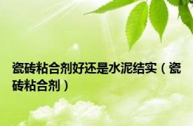 瓷砖粘合剂好还是水泥结实（瓷砖粘合剂）
