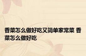 香菜怎么做好吃又简单家常菜 香菜怎么做好吃