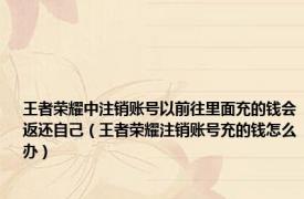 王者荣耀中注销账号以前往里面充的钱会返还自己（王者荣耀注销账号充的钱怎么办）