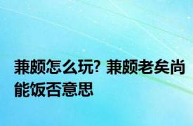 兼颇怎么玩? 兼颇老矣尚能饭否意思