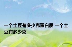 一个土豆有多少克蛋白质 一个土豆有多少克