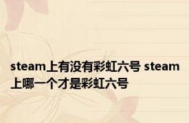 steam上有没有彩虹六号 steam上哪一个才是彩虹六号