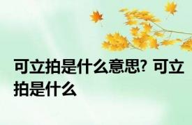 可立拍是什么意思? 可立拍是什么