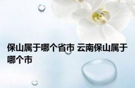 保山属于哪个省市 云南保山属于哪个市