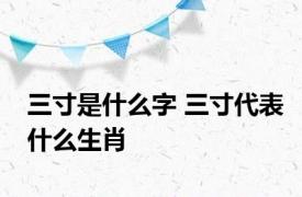 三寸是什么字 三寸代表什么生肖