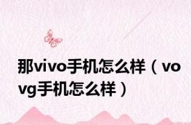 那vivo手机怎么样（vovg手机怎么样）