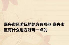 嘉兴市区游玩的地方有哪些 嘉兴市区有什么地方好玩一点的