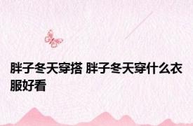 胖子冬天穿搭 胖子冬天穿什么衣服好看