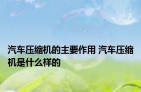 汽车压缩机的主要作用 汽车压缩机是什么样的