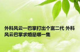 外科风云一巴掌打出个富二代 外科风云巴掌求婚是哪一集