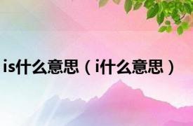 is什么意思（i什么意思）