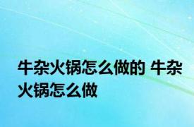 牛杂火锅怎么做的 牛杂火锅怎么做
