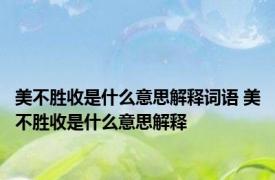 美不胜收是什么意思解释词语 美不胜收是什么意思解释