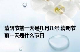 清明节前一天是几月几号 清明节前一天是什么节日 