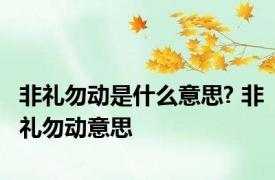 非礼勿动是什么意思? 非礼勿动意思