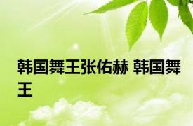 韩国舞王张佑赫 韩国舞王 