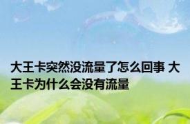 大王卡突然没流量了怎么回事 大王卡为什么会没有流量
