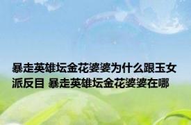 暴走英雄坛金花婆婆为什么跟玉女派反目 暴走英雄坛金花婆婆在哪