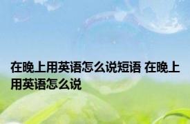 在晚上用英语怎么说短语 在晚上用英语怎么说