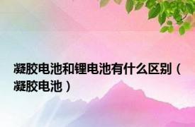 凝胶电池和锂电池有什么区别（凝胶电池）
