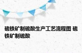 硫铁矿制硫酸生产工艺流程图 硫铁矿制硫酸 