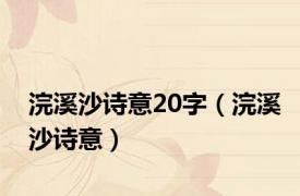 浣溪沙诗意20字（浣溪沙诗意）