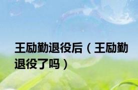 王励勤退役后（王励勤退役了吗）