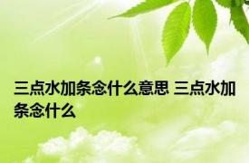 三点水加条念什么意思 三点水加条念什么 