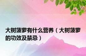 大树菠萝有什么营养（大树菠萝的功效及禁忌）