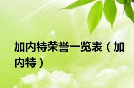 加内特荣誉一览表（加内特）