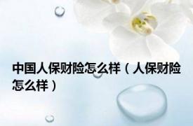 中国人保财险怎么样（人保财险怎么样）