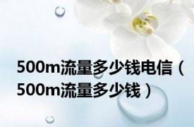 500m流量多少钱电信（500m流量多少钱）