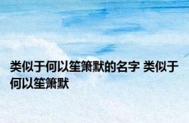 类似于何以笙箫默的名字 类似于何以笙箫默 