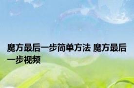魔方最后一步简单方法 魔方最后一步视频 