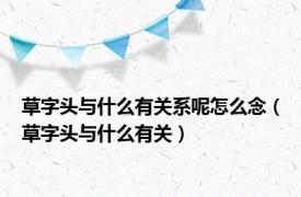 草字头与什么有关系呢怎么念（草字头与什么有关）