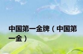 中国第一金牌（中国第一金）