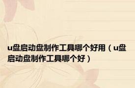 u盘启动盘制作工具哪个好用（u盘启动盘制作工具哪个好）