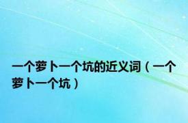 一个萝卜一个坑的近义词（一个萝卜一个坑）