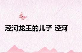 泾河龙王的儿子 泾河 