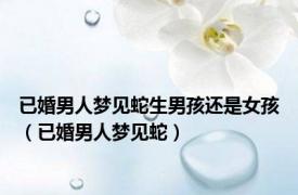 已婚男人梦见蛇生男孩还是女孩（已婚男人梦见蛇）